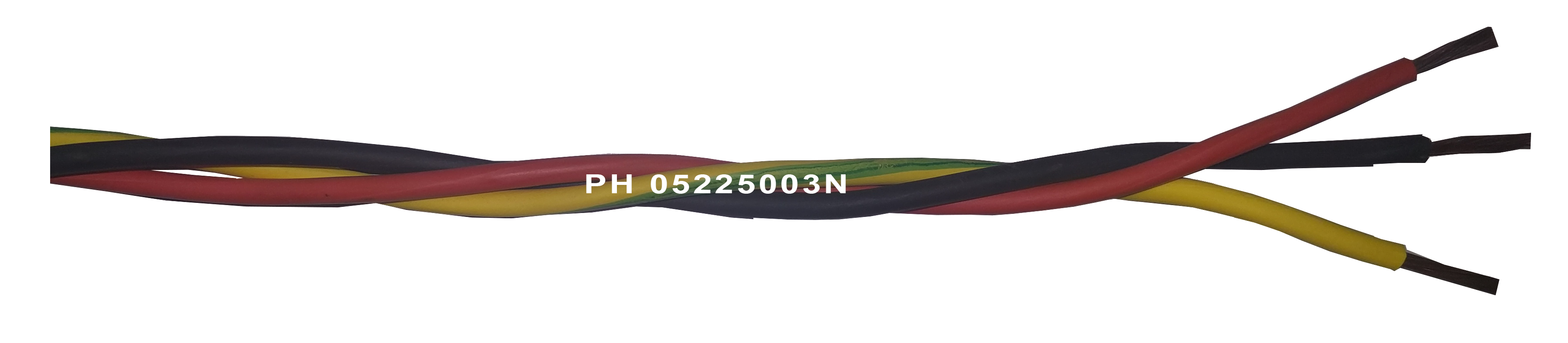 Trenzado 3 x 2,50 (LH)- Rojo/Negro/Amarillo-Verde, Rollo de 100 mt