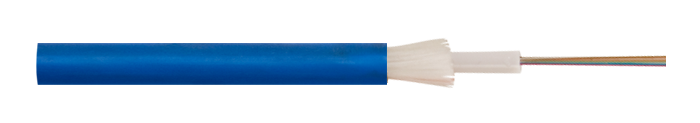 8 Fibras opticas 50/125 OM2, Protección dieléctrica, cubierta LH Azul, Corte a medida