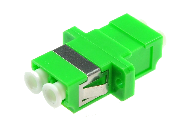 Acoplador Fibra Optica LC-APC / LC-APC Dúplex (SM) Color Verde