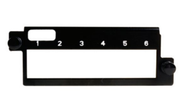 Placa adaptadora negra para 6 modulos RJ 