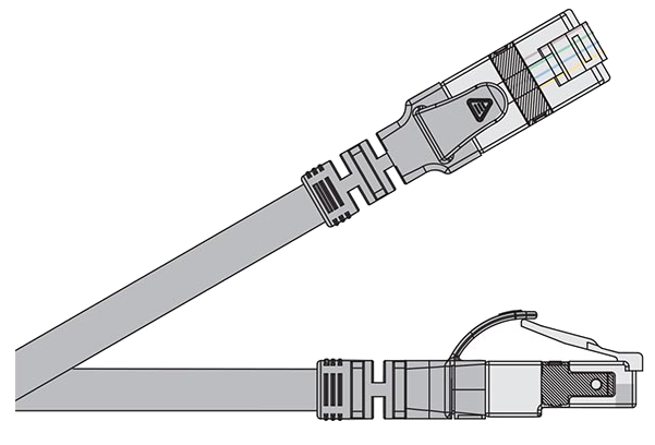 Latiguillo S/FTP Cat-6A de 1 Mt (LSZH) Gris