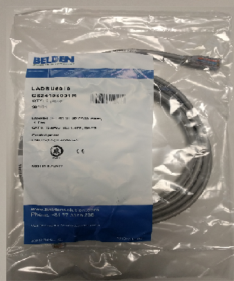 Latiguillo UTP 2 RJ-45 CAT-6 de 1 mt Gris (LSZH) / Belden C624108001M