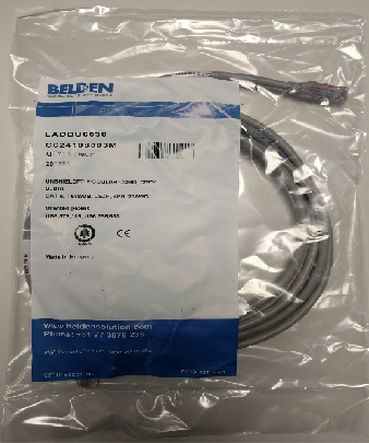 Latiguillo UTP 2 RJ-45 CAT-6 de 3 mt Gris (LSZH) / Belden C624108003M